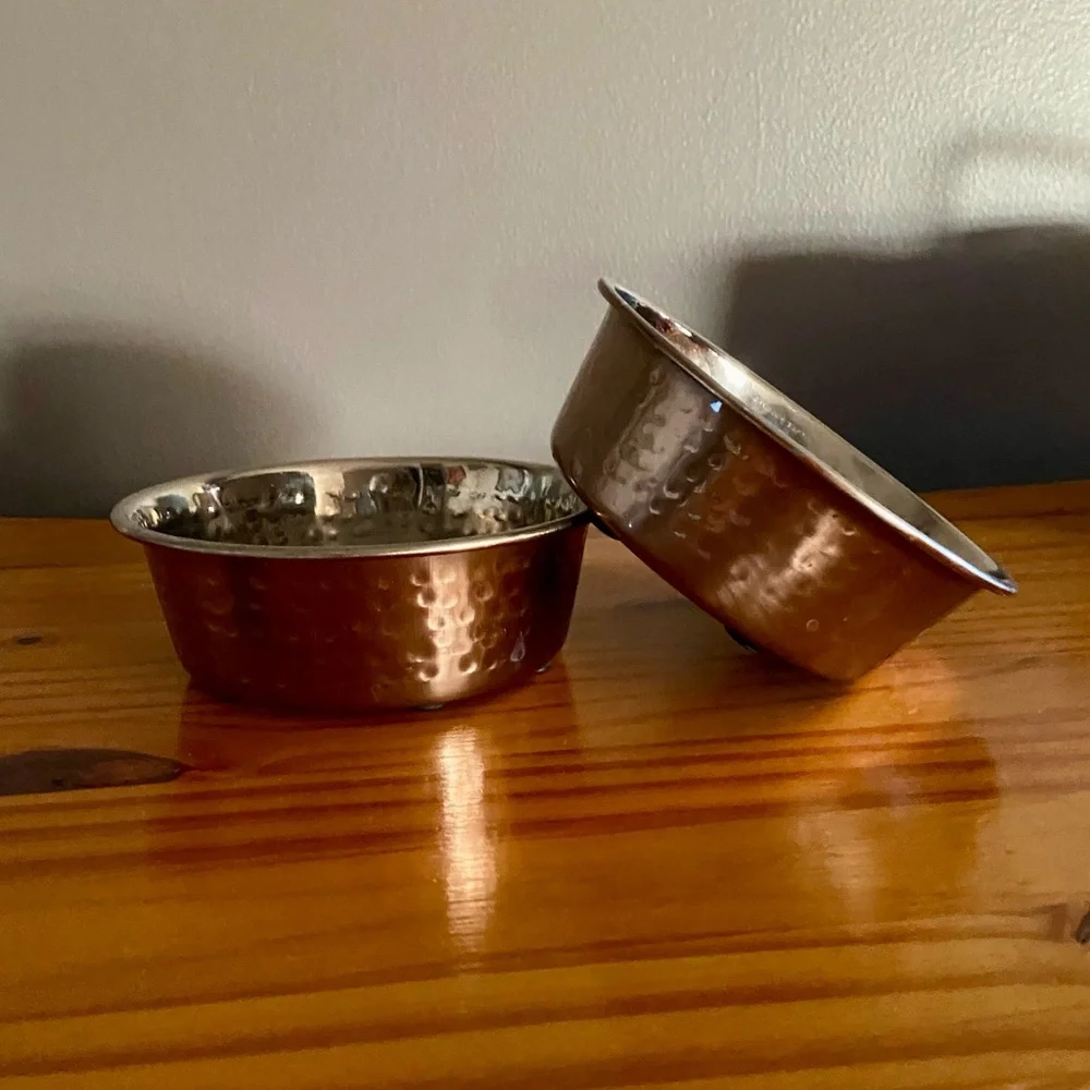 Hammered Copper Finish Bowls, Size Small 16oz